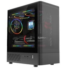 Image of CIT F3 Mesh Air FLow Micro ATX Gaming PC Case mATX 3x 120MM ARGB LED Fans Black