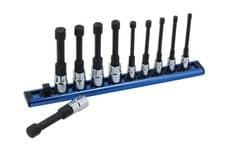 Image of Laser Tools Reduced Shank Hex Socket Bit Set 1/4"D & 3/8"D 10pc 5mm to 14mm 8910
