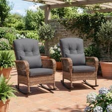 Image of 3 Piece Rattan Garden Furniture Set Patio Coffee Table Chairs Sofa Outdoor UK