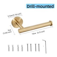 Image of Toilet Roll Holder Wall Mounted Stainless Steel Toilet Paper Holder Waterproof