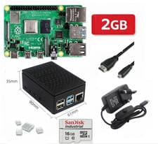 Image of Raspberry Pi 4 2GB Complete Starter Kit UK Stock PSU Case SD Card HDMI Heatsinks