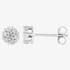 Image of 9ct White Gold 0.2ct Diamond Cluster Stud Earrings TH0123642