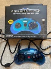 Image of Sega Mega Drive Controller With Box Colour Blue