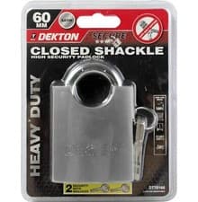 Image of Security Padlock Steel Closed Shackle 2 Keys 40mm 50mm Or 60mm Satin Lock DT7016
