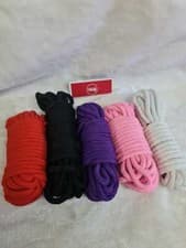 Image of Bondage Rope BDSM Shibari 10m Red Black White Cotton Fetish Restraint SM SLAVE