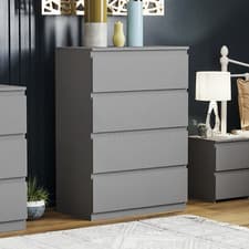 Image of SALE Modern Chest of Drawers 4 Drawer Cabinet Bedroom Furniture Unit Grey