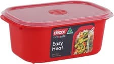 Image of Microsafe 1.6L Red Oblong Food Container - BPA Free, Microwave Safe & Easy Clean