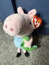 Image of Official TY Original 6" George Pig (Peppa Pig) Beanie Babies - New With Tags