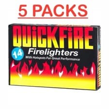Image of 5x QUICKFIRE FIRELIGHTERS PACK OF 14 BLOCKS (70 BLOCKS TOTAL)