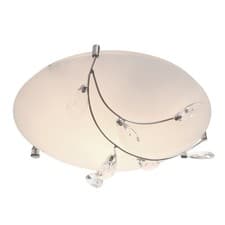 Image of Litecraft Flush Mounted Crystal Effect Glass Ceiling Light - White Clearance