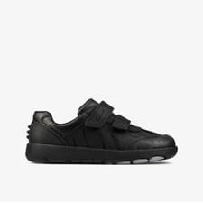 Image of BNIB Clarks Rex Stride K School Shoes, Black Leather RRP:£48.00 size 11 F
