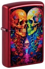 Image of ZIPPO Candy Apple Red color Skulls 60007709 zippo box lifetime guarantee
