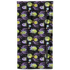Image of Official Rick and Morty Brain Head and Spiders Beach Towel