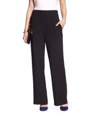 Image of NWT Banana Republic Women's Size 6 Tailored Crepe Wide Leg Pants Flare Black