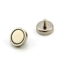 Image of N42 Neodymium Pot Magnet - 25mm dia x 8mm thick x M5 stud - 20kg Pull