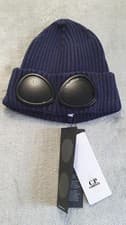Image of New with tags C.P. Company Unisex Black Merino Wool Goggle Beanie Size Uni A016