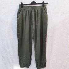 Image of New Khaki Linen Blend Trousers 2 Sizes Available Women's Unisex