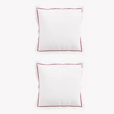 Image of Sanderson Rubus Pillow Case Pairs Square Raspberry
