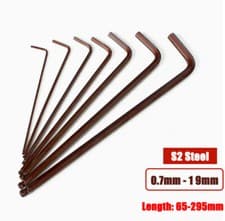 Image of 0.7-19mm Long Arm Allen Keys Metric Ball End Point Hex Wrench Steel Hexagon Key