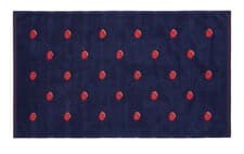 Image of Joules Bath Mat Navy Blue /Red Dots Cotton 80x50 Cm