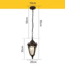 Image of Outdoor Pendant Light Glass Ceiling Lights Garden Lamp Black Chandelier Lighting