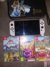 Image of Nintendo Switch OLED Model - 64GB - White - With 3 games
