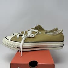 Image of Converse Chuck 70 Ox Shoes Mens Size 7.5 Beige Low Top Canvas Sneakers A04593C
