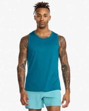 Image of New 2XU Men Aero Tank Sleeveless Top Singlet Black XXL 2XL XX-Large MR6676a