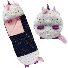 Image of New Happy Nappers Sleeping Bag with Pillow Medium 54 x 20 Shimmer Unicorn