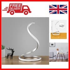 Image of Contemporary Brushed Metal Table Lamp - Stepless Dimming & Memory Feature