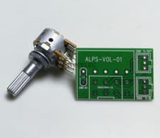 Image of Japan ALPS RK16 Dual-Unit Knurled Shaft LOG Stereo Volume Potentiometer + PCB
