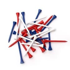 Image of PGA TOUR Golf Tees 200 Long Mixed Colour 70mm Wooden Plain Driver Golf Tee Pack