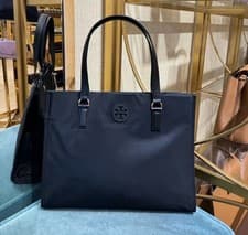 Image of NWT Tory Burch Ella Small Nylon Tote 160633 In Black