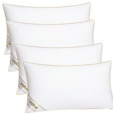 Image of 2 4 Pack Goose Feather Down Pillows 100% Natural Fill Soft & Supportive Standard