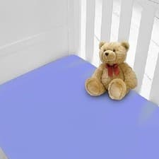 Image of Pack Of 2 Luxury Percale Finest Cot Bed Fitted Sheets Sky Blue -70X140X15cm