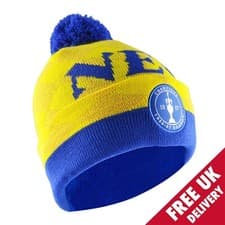 Image of Everton Bobble Hat NEC Yellow 1987 Champions Adult One Size - Football Gift