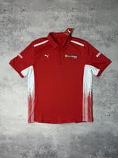 Image of Puma Ferrari Challenge Polo Shirt Men L Red Motorsport Racing New With Tags