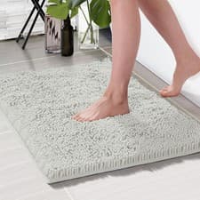 Image of Non Slip Bath Mat Water Absorbent Shower Mats Machine Washable Bathroom Rug UK