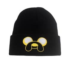 Image of Adventure Time Jake Beanie Cartoon Hat Knitted Autumn Yellow White Grey Black