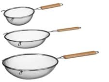 Image of BRAND NEW STAINLESS STEEL WIRE MESH SIEVE WITH WOODEN HANDLE KITCHEN STRAINER