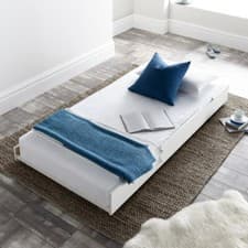 Image of Wooden Bed, Tyler White or Grey Under Bed Trundle Single with 4 Mattress Options