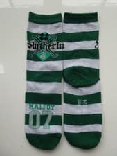 Image of Harry Potter Hogwarts House Socks Slytherin Green Stripe Size 4-6.5 New Primark