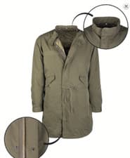 Image of US Shell Hooded M65 Fishtail Parka + Liner Field Jacket + Lining Olive Size M