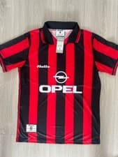 Image of AC Milan 1997/98 Home Retro Football Shirt Medium
