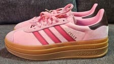 Image of Adidas Originals Gazelle Bold J Pink Red Maroon Platform Sneakers JR5964 Size 5