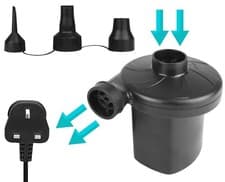 Image of Vinsani 240V Electric AC Air Pump for Paddling Pools Airbeds Inflatables - Black