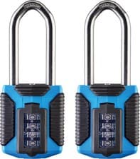 Image of Marine-Grade Outdoor Long Shackle Resettable 4-Digit Combination Padlock 50mm 2x