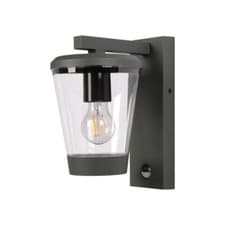 Image of Dark Grey Cavado Modern Outdoor Lantern Wall Light with E27 Fitting