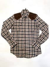 Image of Nice D2 Collector Plaid Shirt!_Dsquared2 Vintage Brown Suede Yoke Shirt Mens 50