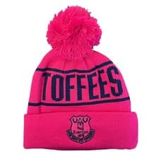 Image of Everton FC Official Toffee's Bobble Hat Pink Adult & Junior EFC Gift